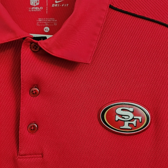 Nike Shirt Mens XL Red San Francisco 49ers On field Dri Fit Polo  Top NFL - Picture 2 of 10